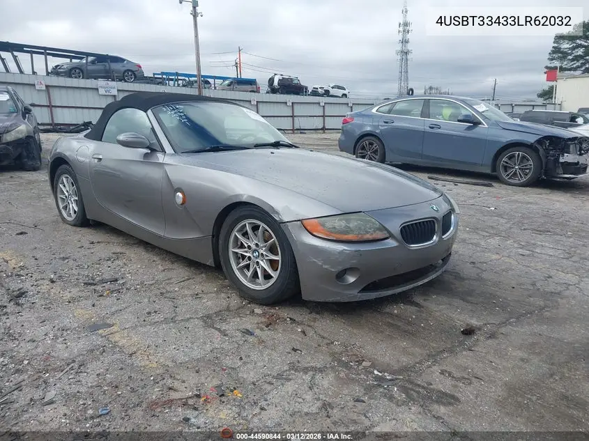 2003 BMW Z4 2.5I VIN: 4USBT33433LR62032 Lot: 44590844