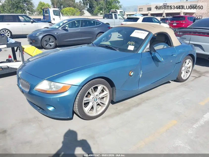 2003 BMW Z4 3.0I VIN: 4USBT53443LU06050 Lot: 45023147