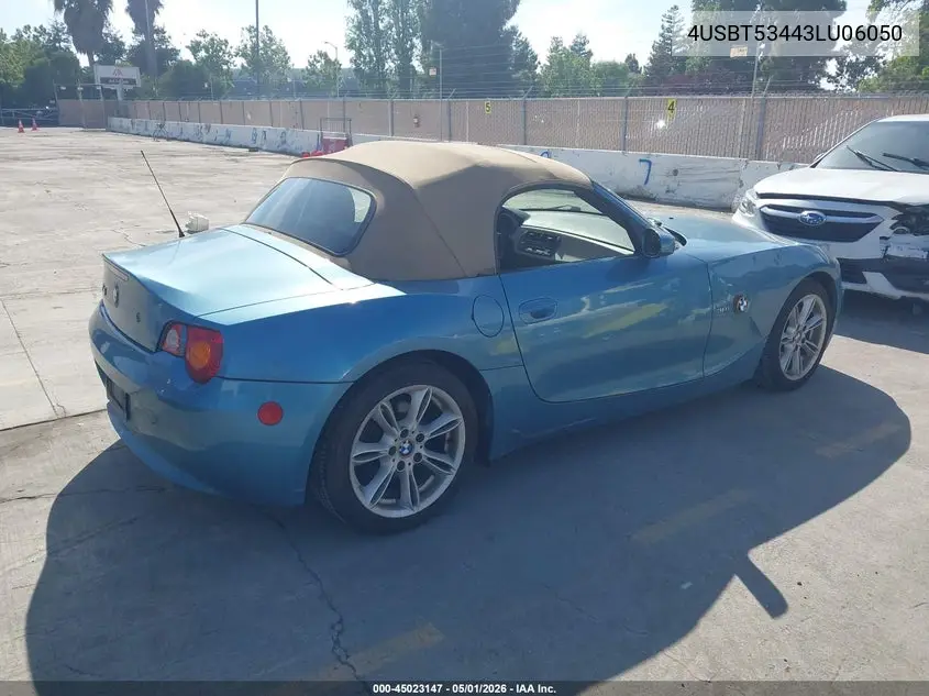 2003 BMW Z4 3.0I VIN: 4USBT53443LU06050 Lot: 45023147
