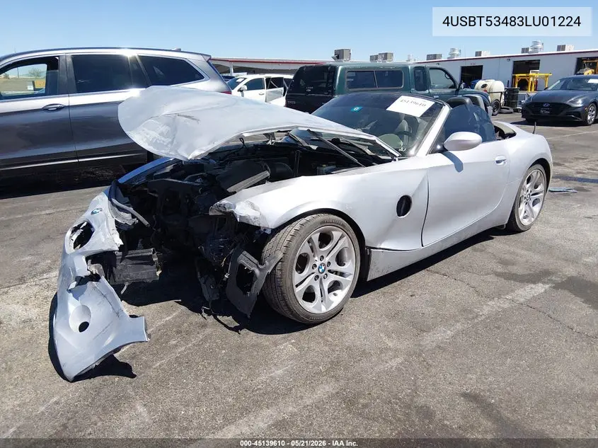 2003 BMW Z4 3.0I VIN: 4USBT53483LU01224 Lot: 45139610