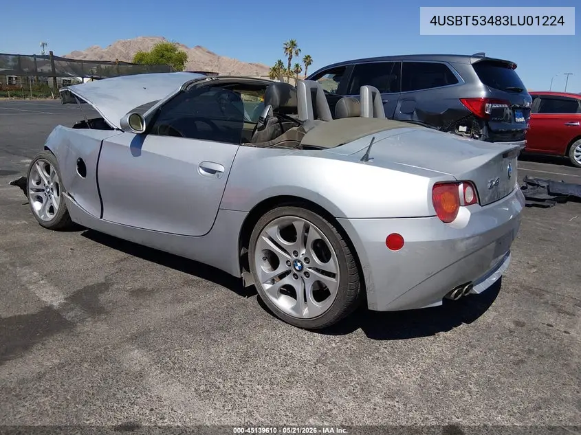 2003 BMW Z4 3.0I VIN: 4USBT53483LU01224 Lot: 45139610