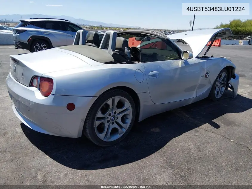 2003 BMW Z4 3.0I VIN: 4USBT53483LU01224 Lot: 45139610