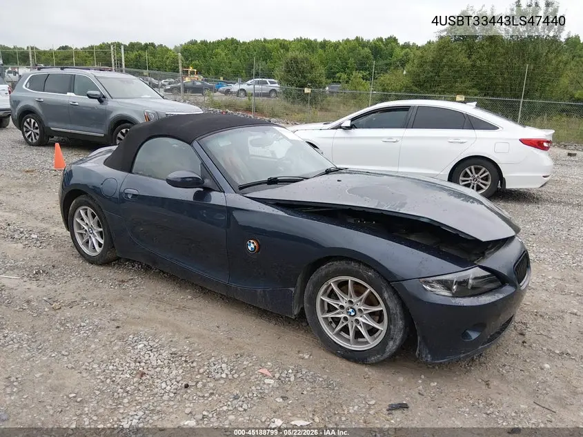 2003 BMW Z4 2.5I VIN: 4USBT33443LS47440 Lot: 45188799