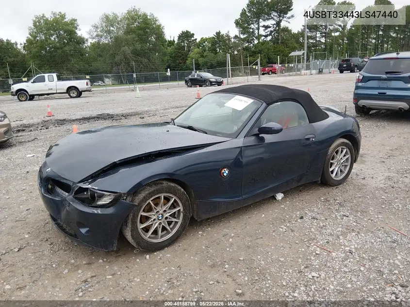 2003 BMW Z4 2.5I VIN: 4USBT33443LS47440 Lot: 45188799
