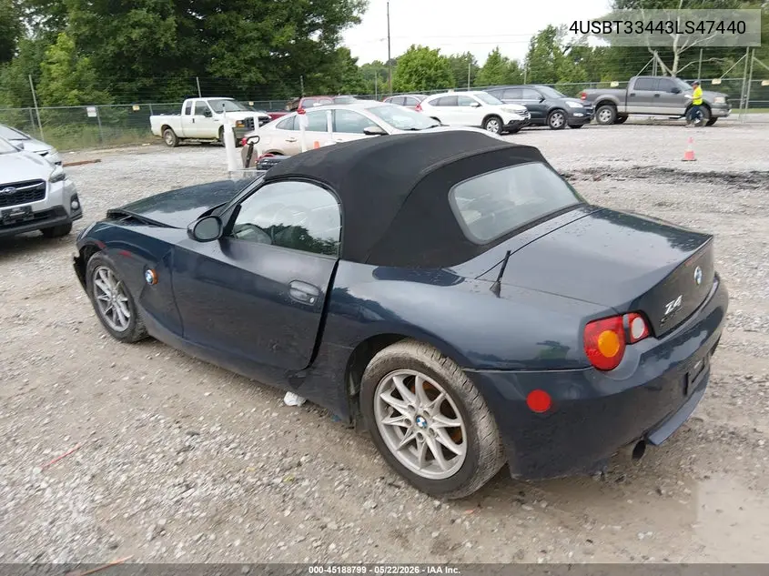 2003 BMW Z4 2.5I VIN: 4USBT33443LS47440 Lot: 45188799