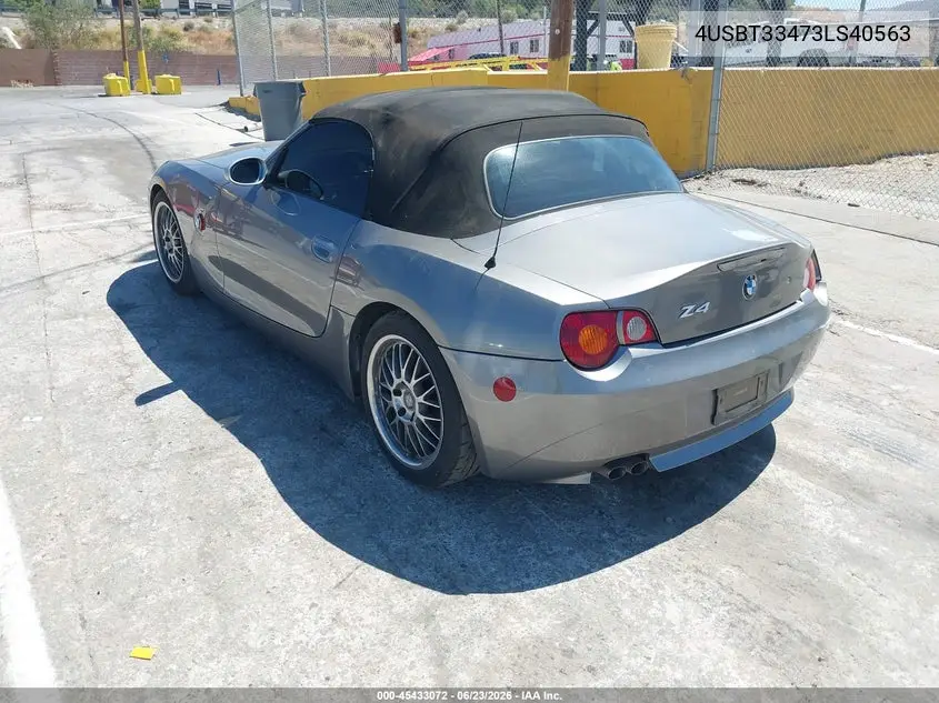2003 BMW Z4 2.5I VIN: 4USBT33473LS40563 Lot: 45433072