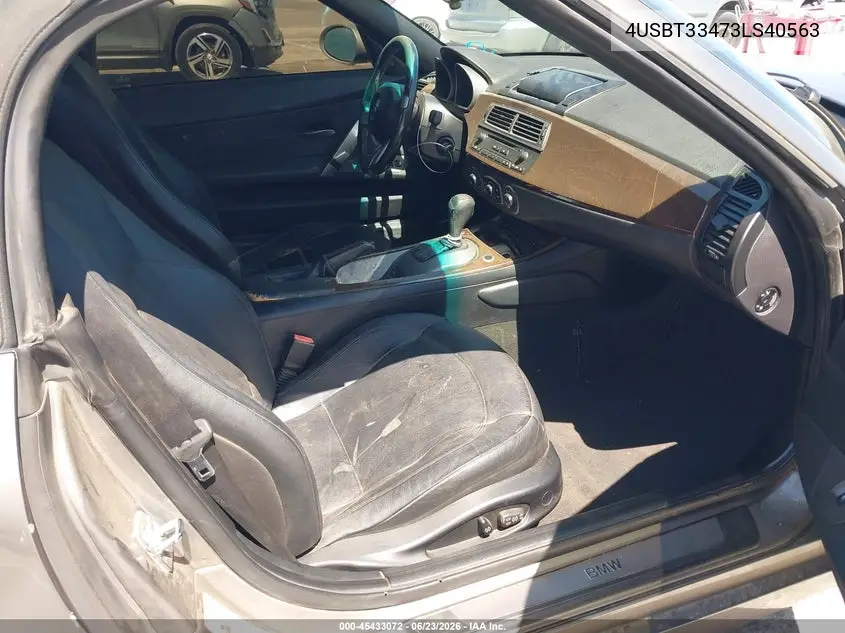 2003 BMW Z4 2.5I VIN: 4USBT33473LS40563 Lot: 45433072