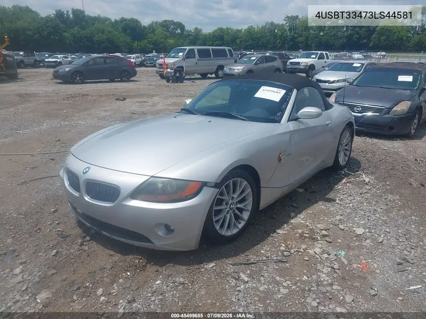 2003 BMW Z4 2.5I VIN: 4USBT33473LS44581 Lot: 45499685