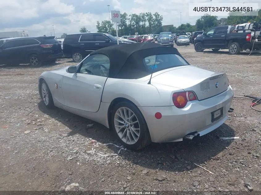 2003 BMW Z4 2.5I VIN: 4USBT33473LS44581 Lot: 45499685