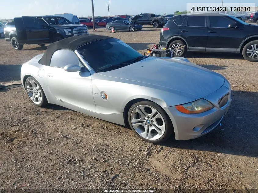 2003 BMW Z4 3.0I VIN: 4USBT53423LT20610 Lot: 45559084