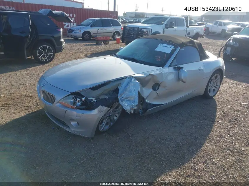 2003 BMW Z4 3.0I VIN: 4USBT53423LT20610 Lot: 45559084