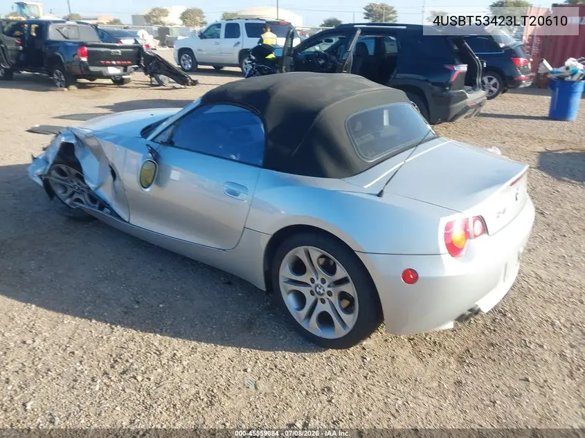 2003 BMW Z4 3.0I VIN: 4USBT53423LT20610 Lot: 45559084