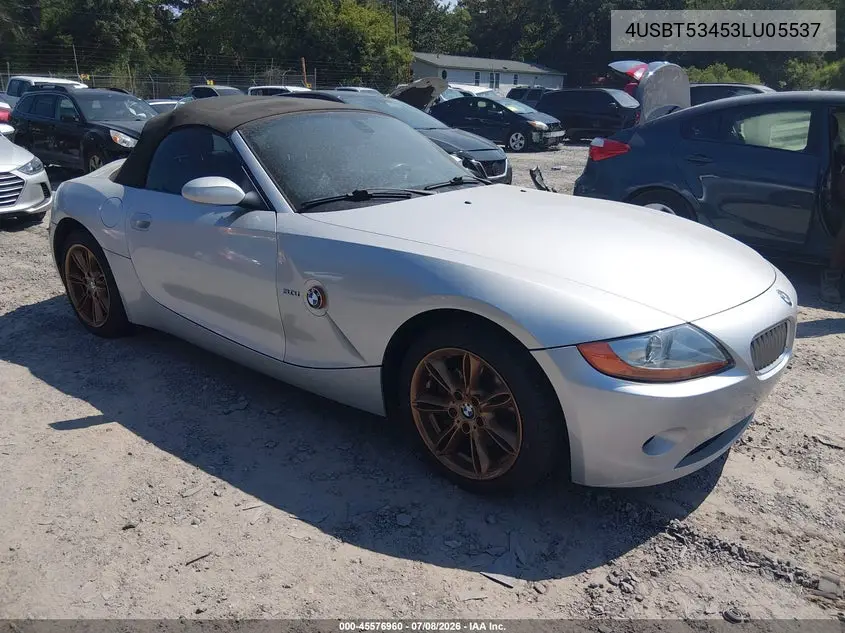 2003 BMW Z4 3.0I VIN: 4USBT53453LU05537 Lot: 45576960