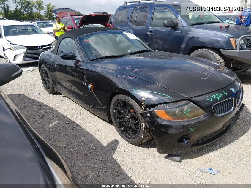 2003 BMW Z4 2.5I VIN: 4USBT33483LS42208 Lot: 45641509