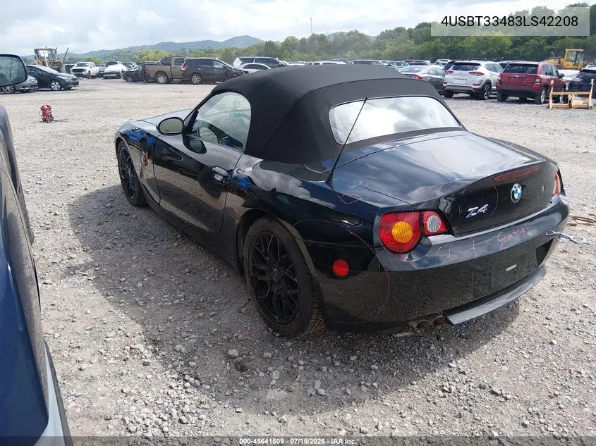2003 BMW Z4 2.5I VIN: 4USBT33483LS42208 Lot: 45641509
