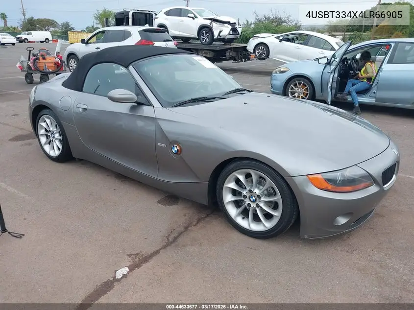 2004 BMW Z4 2.5I VIN: 4USBT334X4LR66905 Lot: 44633677