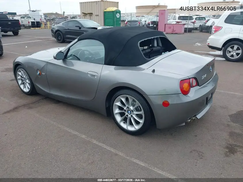2004 BMW Z4 2.5I VIN: 4USBT334X4LR66905 Lot: 44633677