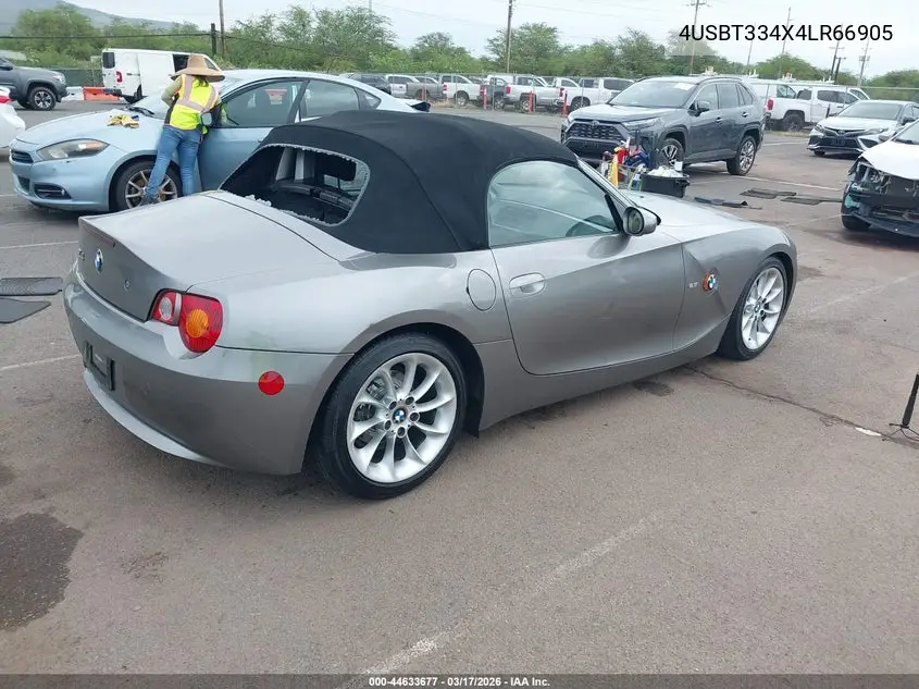 2004 BMW Z4 2.5I VIN: 4USBT334X4LR66905 Lot: 44633677