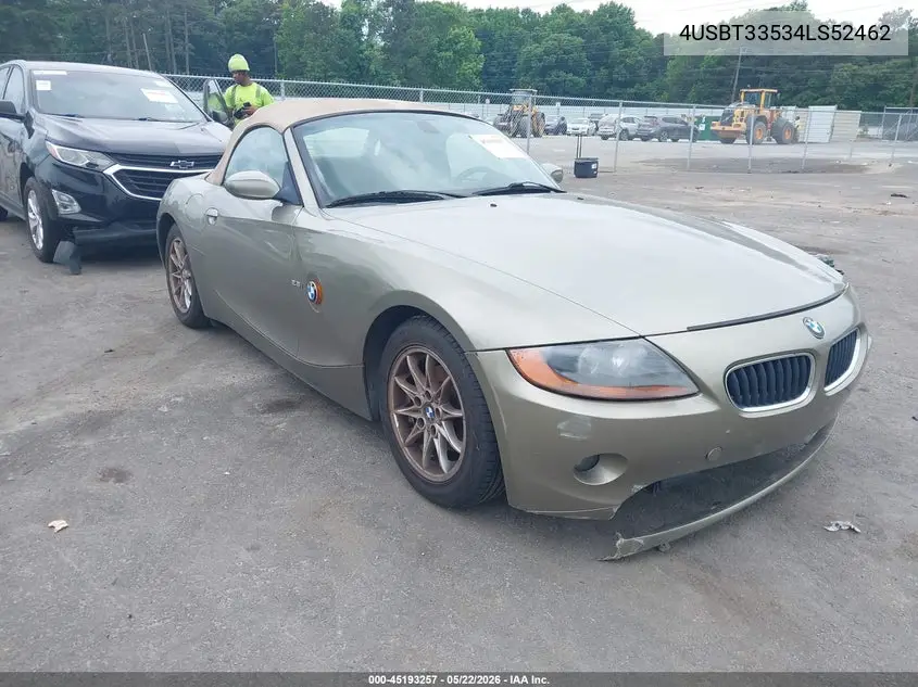 2004 BMW Z4 2.5I VIN: 4USBT33534LS52462 Lot: 45193257