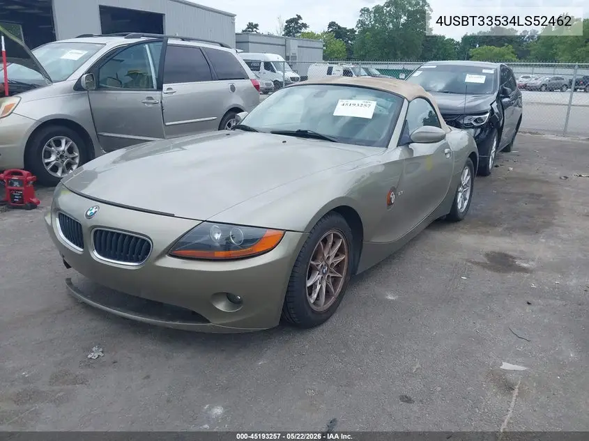 2004 BMW Z4 2.5I VIN: 4USBT33534LS52462 Lot: 45193257