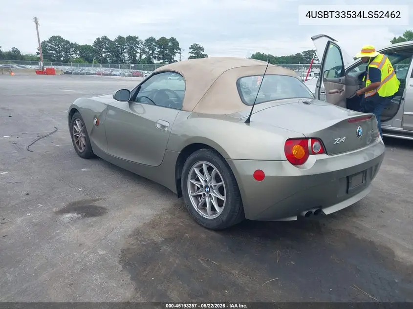 2004 BMW Z4 2.5I VIN: 4USBT33534LS52462 Lot: 45193257