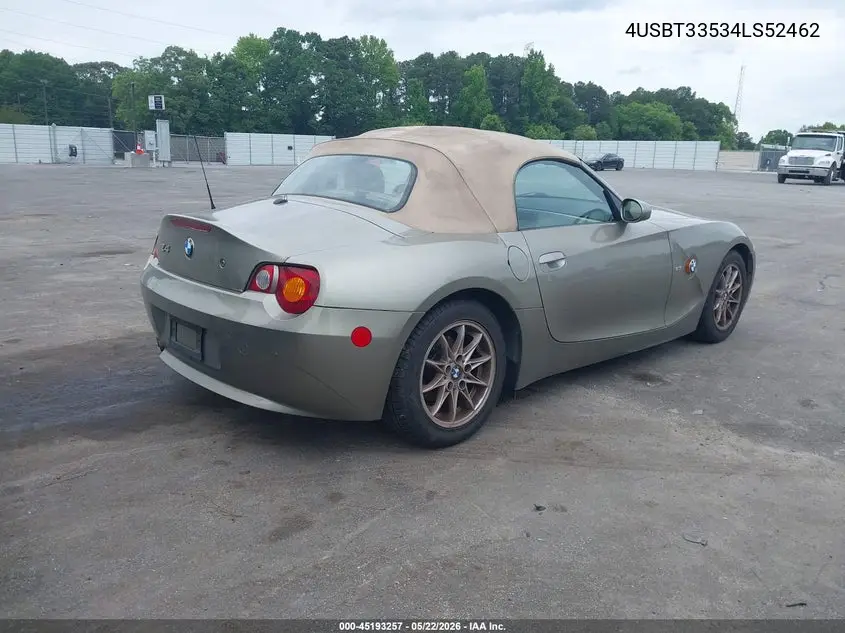 2004 BMW Z4 2.5I VIN: 4USBT33534LS52462 Lot: 45193257