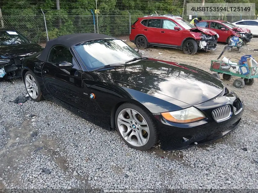 2004 BMW Z4 3.0I VIN: 4USBT53594LT25149 Lot: 45198727