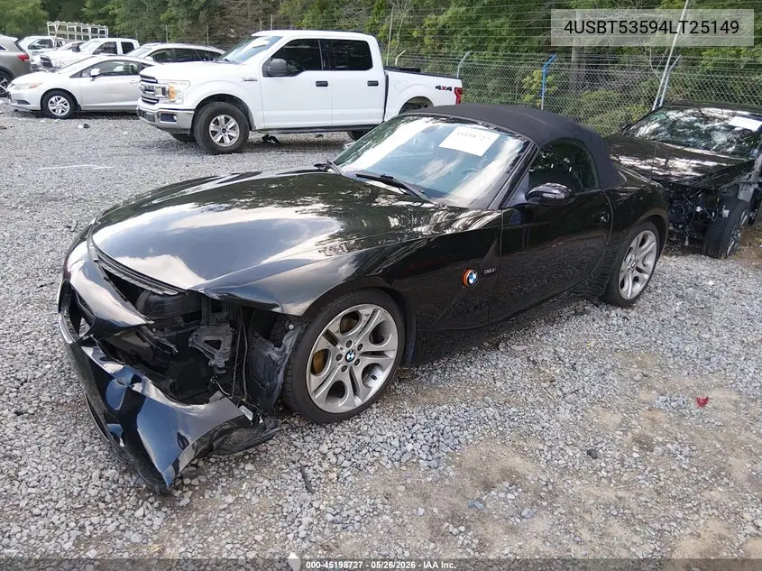 2004 BMW Z4 3.0I VIN: 4USBT53594LT25149 Lot: 45198727