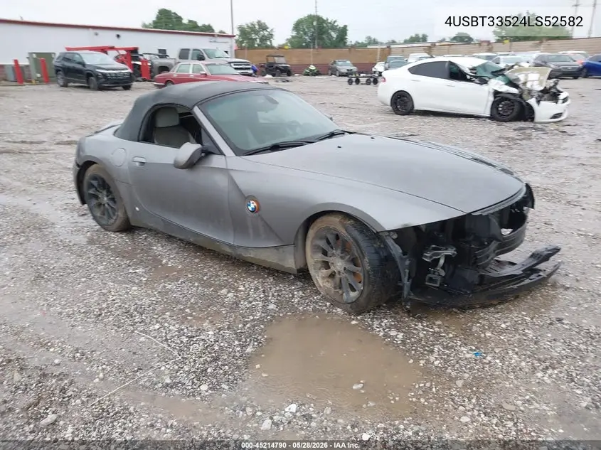 2004 BMW Z4 2.5I VIN: 4USBT33524LS52582 Lot: 45214790