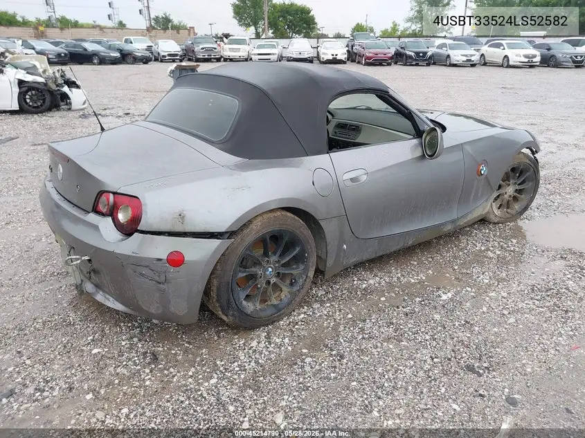 2004 BMW Z4 2.5I VIN: 4USBT33524LS52582 Lot: 45214790