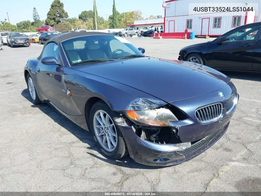 2004 BMW Z4 2.5I VIN: 4USBT33524LS51044 Lot: 45649873