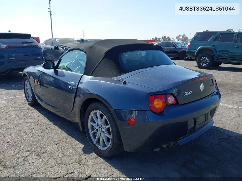2004 BMW Z4 2.5I VIN: 4USBT33524LS51044 Lot: 45649873