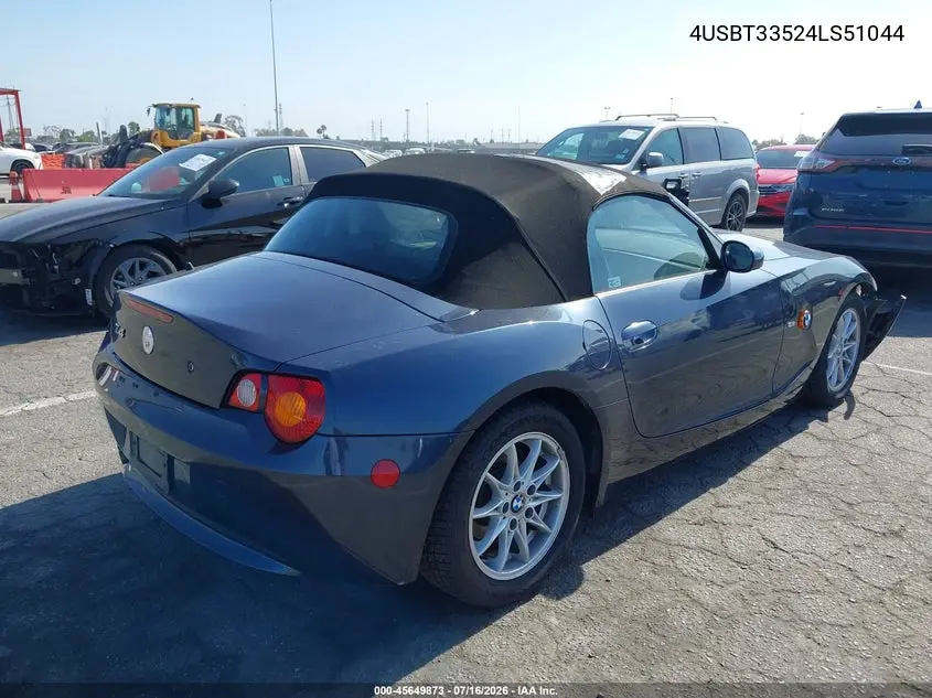 2004 BMW Z4 2.5I VIN: 4USBT33524LS51044 Lot: 45649873