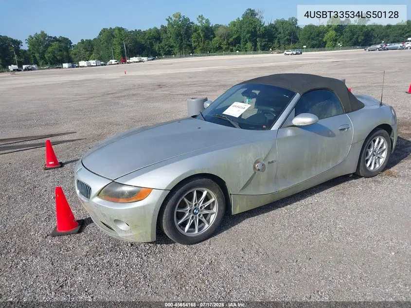 2004 BMW Z4 2.5I VIN: 4USBT33534LS50128 Lot: 45654168