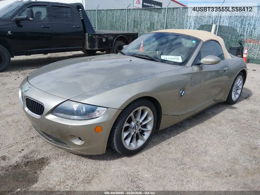 2005 BMW Z4 2.5I VIN: 4USBT33555LS58412 Lot: 44436050