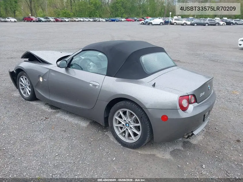 2005 BMW Z4 2.5I VIN: 4USBT33575LR70209 Lot: 45028589