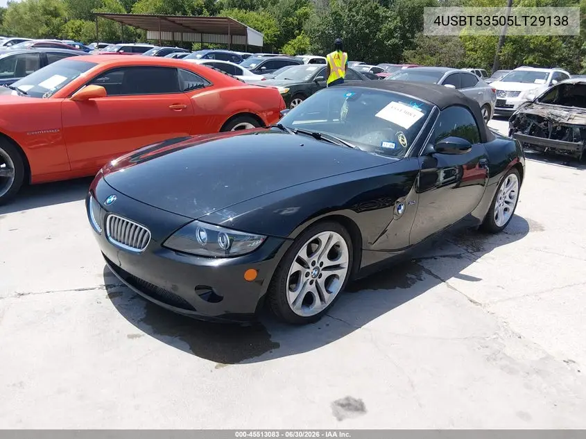 2005 BMW Z4 3.0I VIN: 4USBT53505LT29138 Lot: 45513083