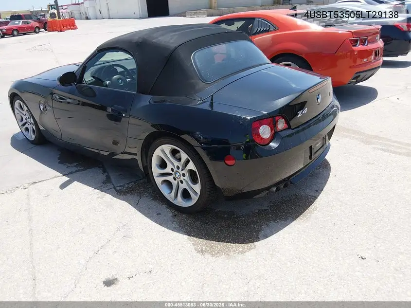 2005 BMW Z4 3.0I VIN: 4USBT53505LT29138 Lot: 45513083