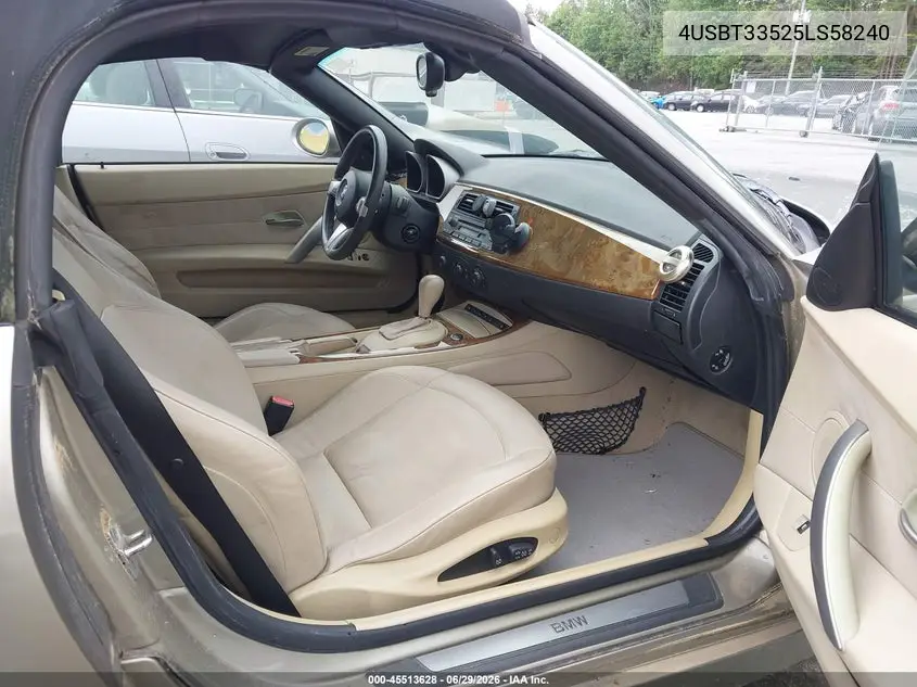 2005 BMW Z4 2.5I VIN: 4USBT33525LS58240 Lot: 45513628