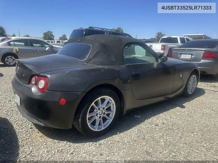 2005 BMW Z4 2.5I VIN: 4USBT33525LR71333 Lot: 45617593