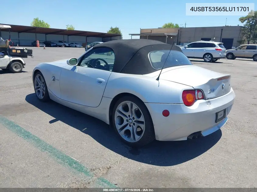 2005 BMW Z4 3.0I VIN: 4USBT53565LU11701 Lot: 45638717