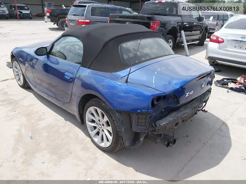 2006 BMW Z4 3.0Si VIN: 4USBU53576LX00813 Lot: 44886146