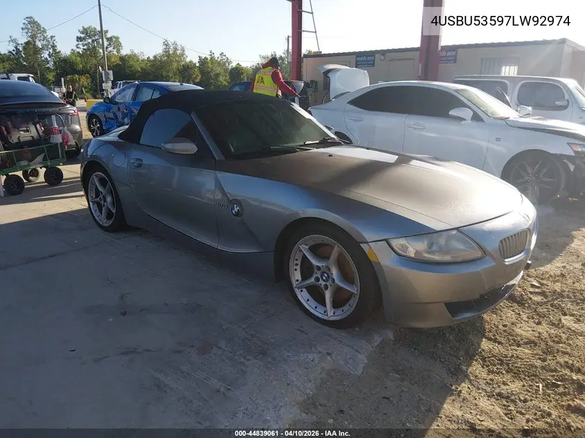 2007 BMW Z4 3.0Si VIN: 4USBU53597LW92974 Lot: 44839061