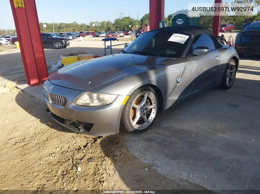 2007 BMW Z4 3.0Si VIN: 4USBU53597LW92974 Lot: 44839061