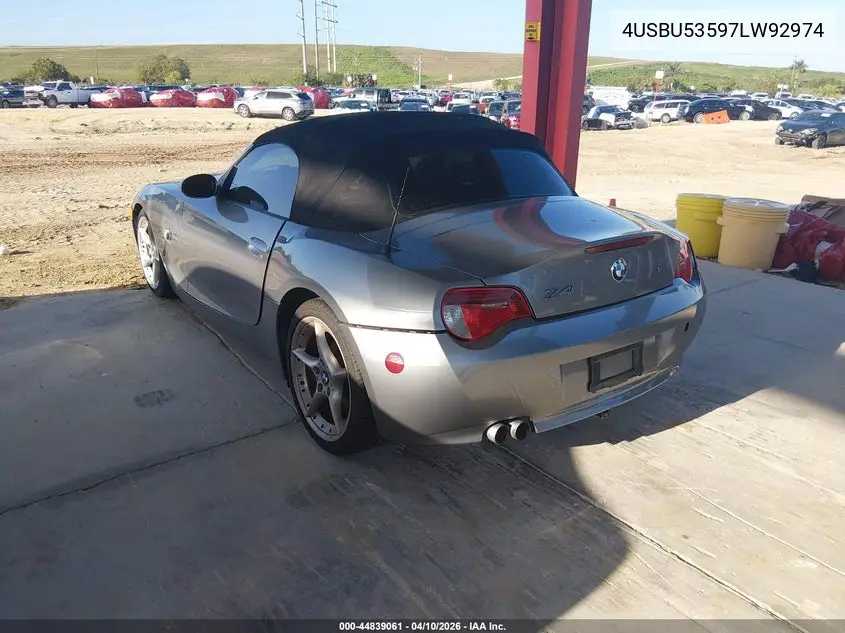 2007 BMW Z4 3.0Si VIN: 4USBU53597LW92974 Lot: 44839061