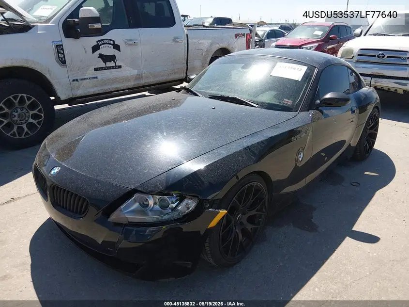2007 BMW Z4 3.0Si VIN: 4USDU53537LF77640 Lot: 45135832