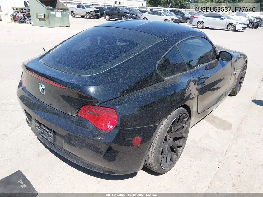 2007 BMW Z4 3.0Si VIN: 4USDU53537LF77640 Lot: 45135832
