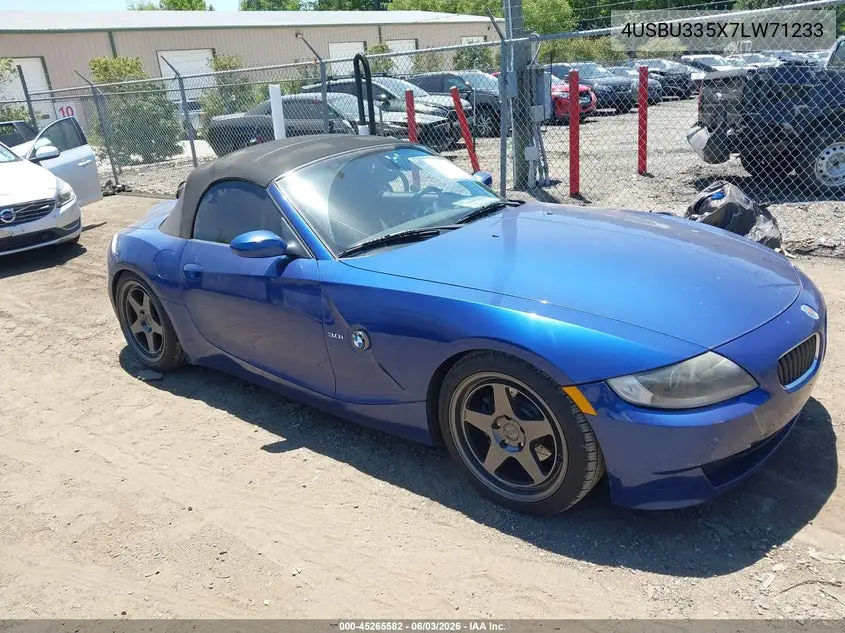 2007 BMW Z4 3.0I VIN: 4USBU335X7LW71233 Lot: 45265582
