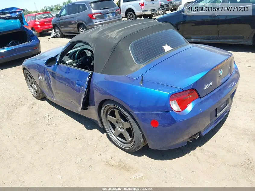 2007 BMW Z4 3.0I VIN: 4USBU335X7LW71233 Lot: 45265582