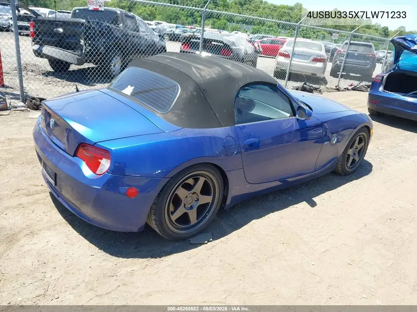 2007 BMW Z4 3.0I VIN: 4USBU335X7LW71233 Lot: 45265582